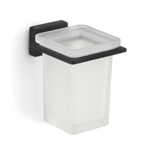 Portacepillos Pared Atena Negro Mate en Accesorios de Baño Naon