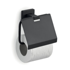 Portarrollos Con Tapa Atena Negro Mate en Accesorios de Baño Naon