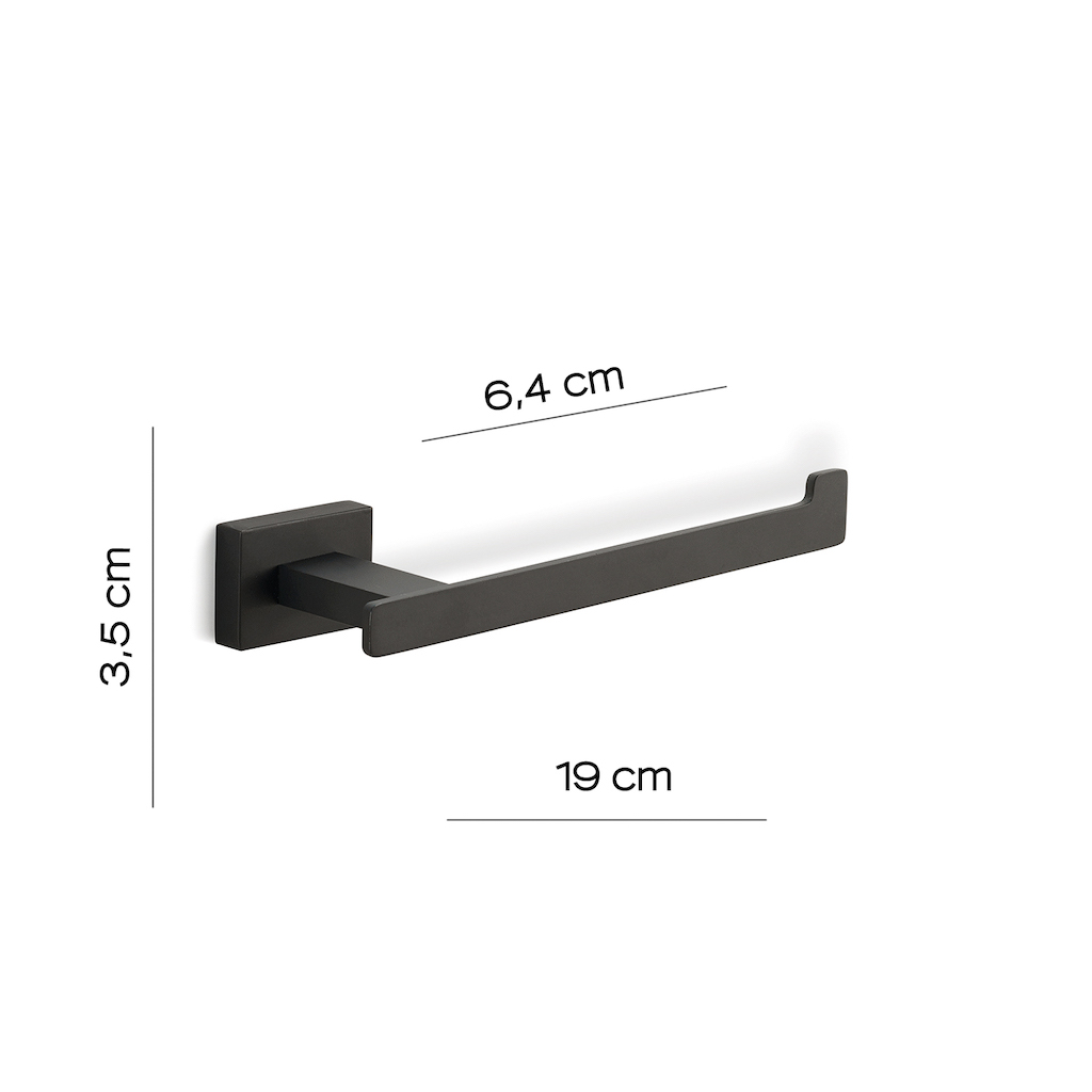 Medidas Portarrollos Sin Tapa Atena Negro Mate en Accesorios de Baño Naon