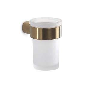 Portacepillos Pared Pirenei Oro Mate en Accesorios de Baño Naon