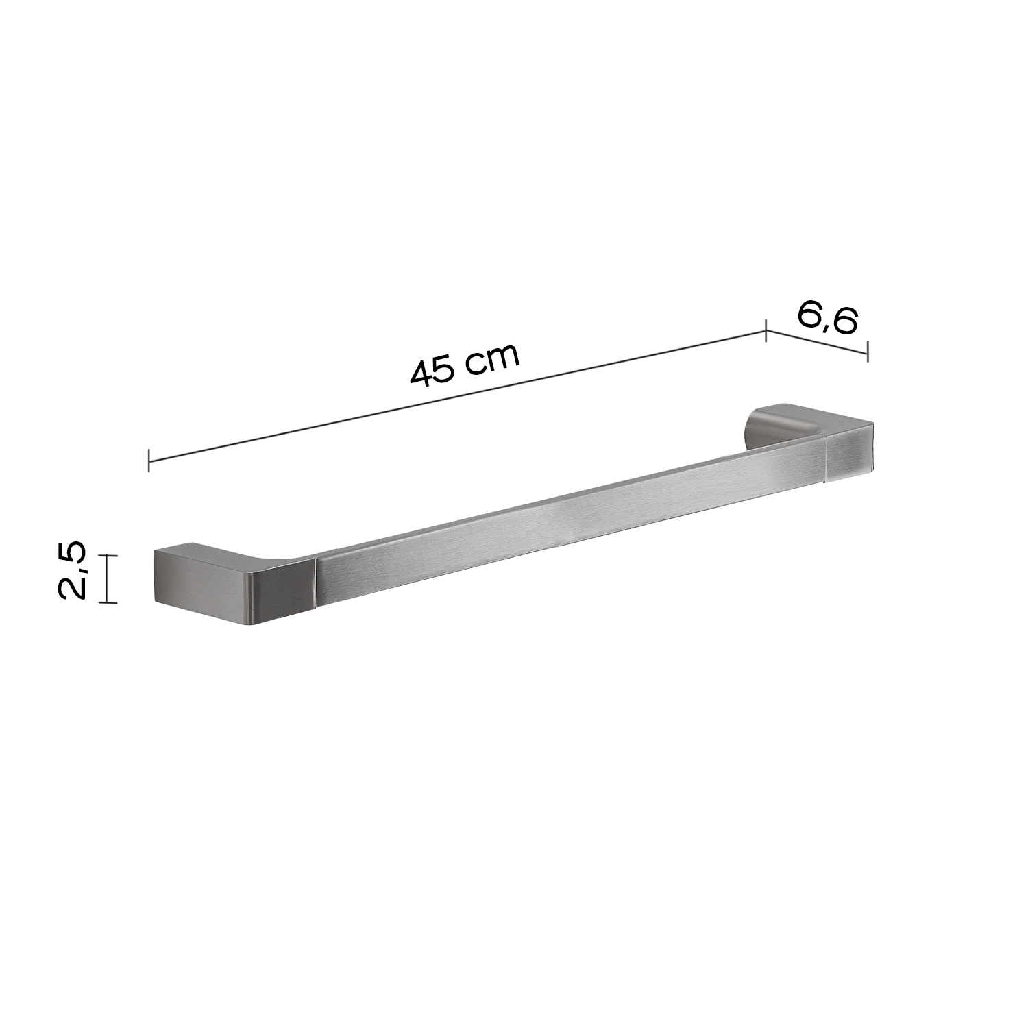 Toallero Barra 45 cm Pirenei Acero Cepillado en Accesorios de Baño Naon Medidas