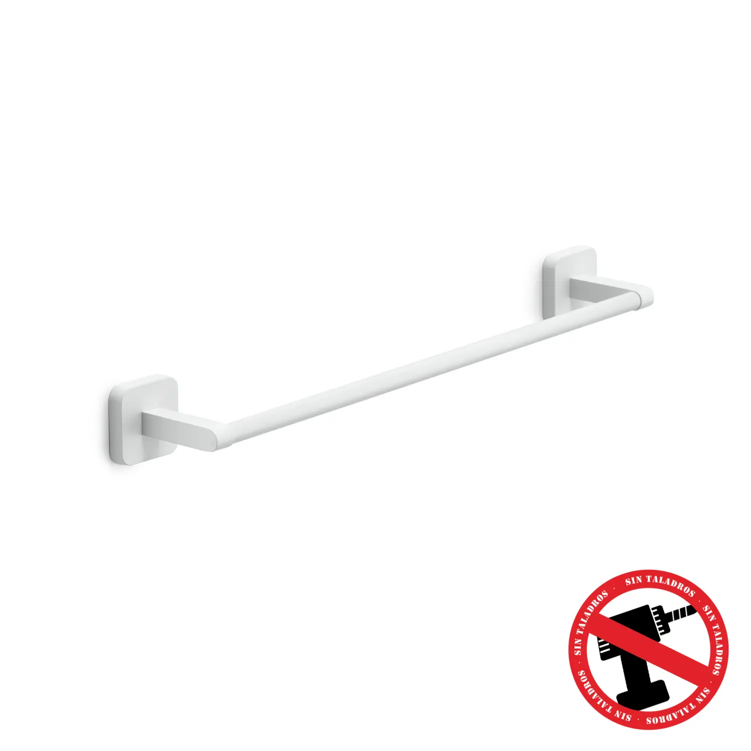 Toallero Barra Mediano Tonga Blanco Mate en Accesorios de Baño Naon