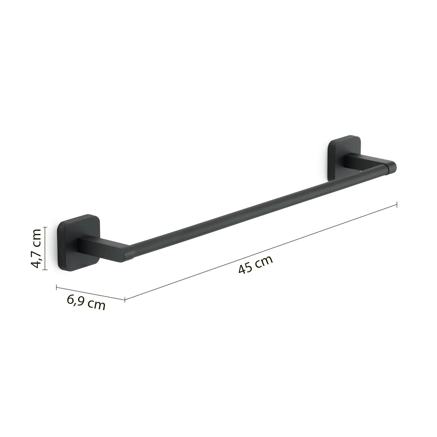 Toallero Barra Mediano Tonga Negro Mate en Accesorios de Baño Naon
