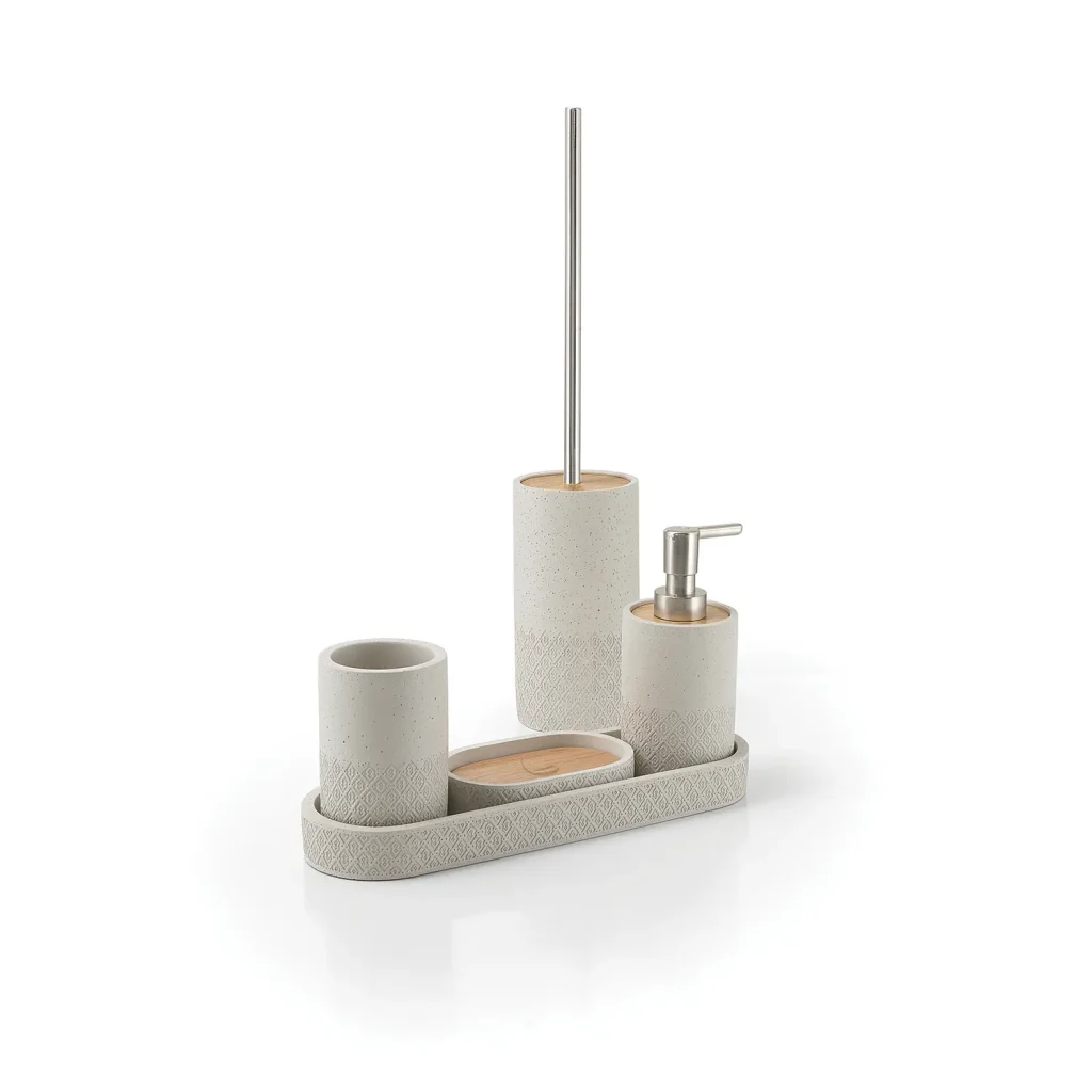 Complementos de baño Afrodite Gris Cemento en Accesorios de Baño Naon