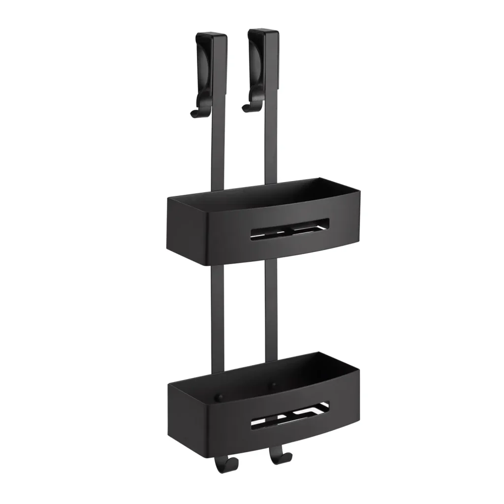 Estantería de Ducha Doble Nerva Negro Mate en accesoriosdebanonaon.es